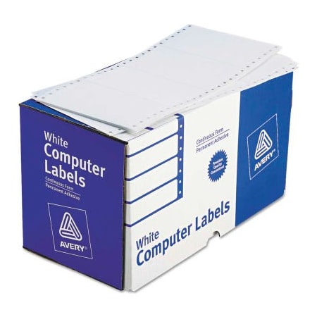 Avery Avery Dot Matrix Printer Shipping Labels, 1 Across, 2-15/16 x 5, White, 3000/Box 4076